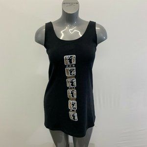 Xanab Sleeveless Top Women's Large Black Cotton